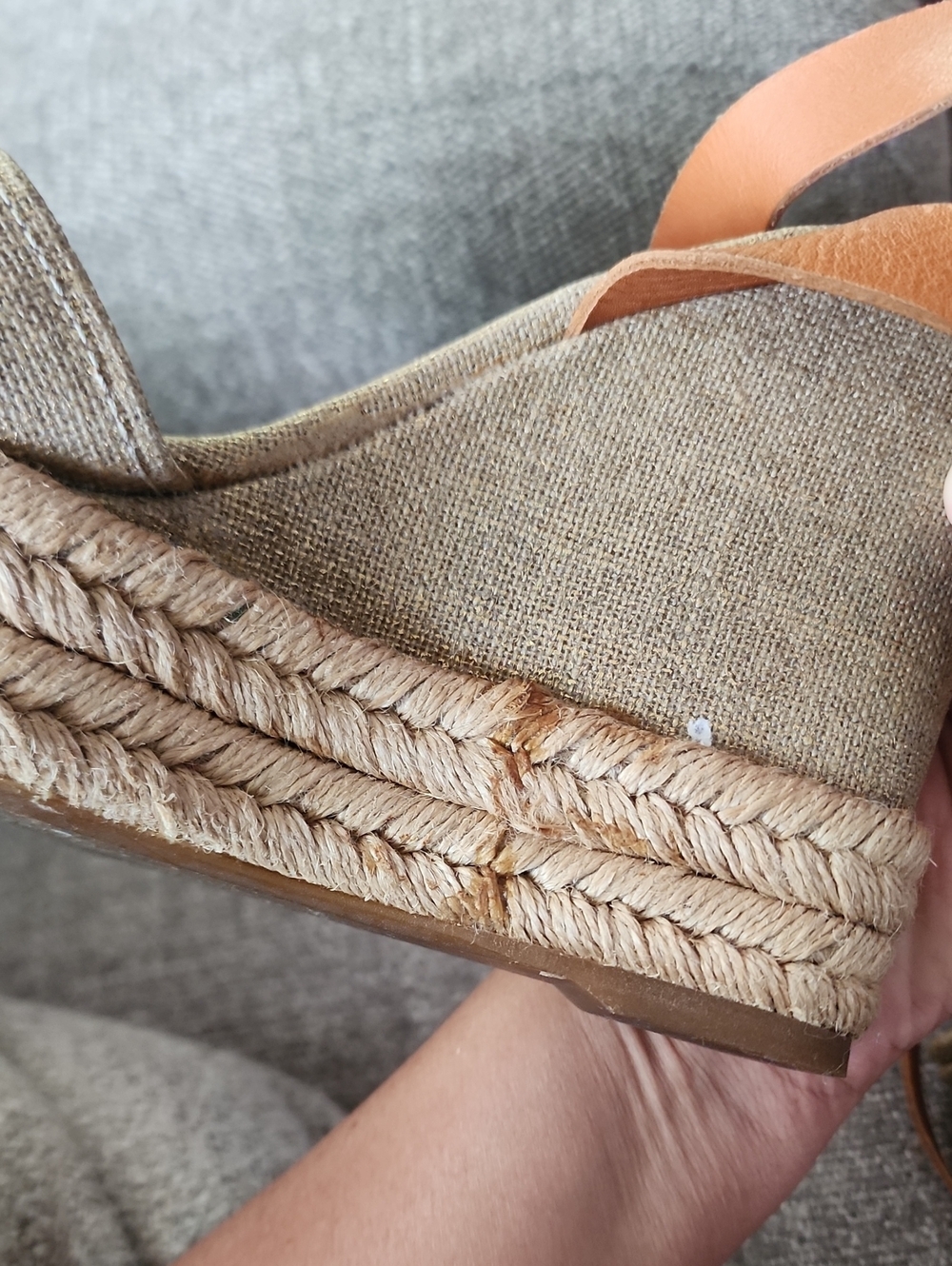 Tory Burch Tan Leather Ankle-Strap Wedge Espadrilles - Picture 8 of 8